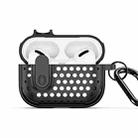 For AirPods Pro DUX DUCIS PECM Series Split Peak Hollow Earphone Case with Hook(Black) - 1