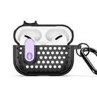 For AirPods Pro DUX DUCIS PECM Series Split Peak Hollow Earphone Case with Hook(Black Purple) - 1