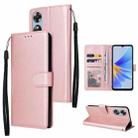 For OPPO A17 4G / A17k 3-Card Slots Multifunctional Leather Phone Case(Rose Gold) - 1