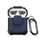 For AirPods 2 / 1 DUX DUCIS PECG Series Earbuds Box Protective Case(Dark Blue) - 1