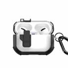 For AirPods Pro 2 DUX DUCIS PECN Series Split Two-color Transparent Earphone Case with Hook(Black) - 1