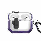 For AirPods Pro 2 DUX DUCIS PECN Series Split Two-color Transparent Earphone Case with Hook(Purple Black) - 1