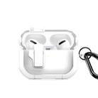 For AirPods Pro 2 DUX DUCIS PECN Series Split Two-color Transparent Earphone Case with Hook(White) - 1