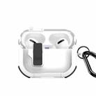 For AirPods Pro 2 DUX DUCIS PECN Series Split Two-color Transparent Earphone Case with Hook(White Black) - 1