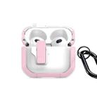 For AirPods 3 DUX DUCIS PECN Series Split Two-color Transparent Earphone Case with Hook(Pink White) - 1