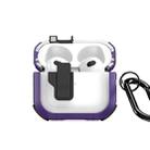 For AirPods 3 DUX DUCIS PECN Series Split Two-color Transparent Earphone Case with Hook(Purple Black) - 1