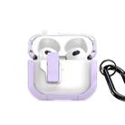For AirPods 3 DUX DUCIS PECN Series Split Two-color Transparent Earphone Case with Hook(Purple White) - 1