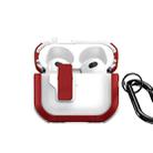 For AirPods 3 DUX DUCIS PECN Series Split Two-color Transparent Earphone Case with Hook(Red White) - 1