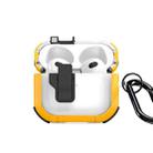 For AirPods 3 DUX DUCIS PECN Series Split Two-color Transparent Earphone Case with Hook(Yellow Black) - 1