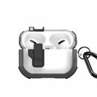 For AirPods Pro DUX DUCIS PECN Series Split Two-color Transparent Earphone Case with Hook(Grey Black) - 1