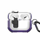 For AirPods Pro DUX DUCIS PECN Series Split Two-color Transparent Earphone Case with Hook(Purple Black) - 1