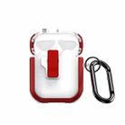 For AirPods 1/2 DUX DUCIS PECN Series Split Two-color Transparent Earphone Case with Hook(Red White) - 1