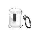 For AirPods 1/2 DUX DUCIS PECN Series Split Two-color Transparent Earphone Case with Hook(White Black) - 1