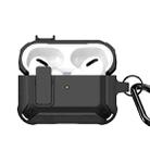 For AirPods Pro 2 DUX DUCIS PECO Series Split Two-color Earphone Case with Hook(Black) - 1