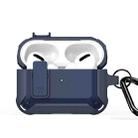 For AirPods Pro 2 DUX DUCIS PECO Series Split Two-color Earphone Case with Hook(Blue) - 1