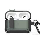 For AirPods Pro DUX DUCIS PECO Series Split Two-color Earphone Case with Hook(Black Green) - 1