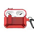 For AirPods Pro DUX DUCIS PECO Series Split Two-color Earphone Case with Hook(Red) - 1