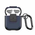 For AirPods 2 / 1 DUX DUCIS PECJ Series Earbuds Box Protective Case(Dark Blue) - 1