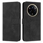 For Realme 14 Pro Skin Feel Heart Embossed Leather Phone Case with Long Lanyard(Black) - 1