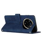 For Realme 14 Pro Skin Feel Heart Embossed Leather Phone Case with Long Lanyard(Blue) - 3