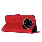 For Realme 14 Pro Skin Feel Heart Embossed Leather Phone Case with Long Lanyard(Red) - 3