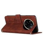 For Realme 14 Pro Skin Feel Heart Embossed Leather Phone Case with Long Lanyard(Brown) - 3