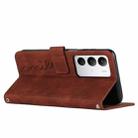 For Realme C71 4G Skin Feel Heart Embossed Leather Phone Case with Long Lanyard(Brown) - 3