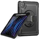 For iPad Air 2022 10.9 / Pro 11 2022 Honeycomb Hand Grip Turntable Stand Tablet Case(Black) - 1