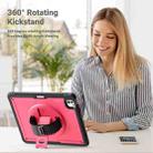 For iPad Pro 13 2024 Honeycomb Hand Grip Turntable Stand Tablet Case(Rose Red) - 2