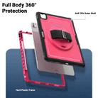 For iPad Pro 13 2024 Honeycomb Hand Grip Turntable Stand Tablet Case(Rose Red) - 3