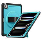 For iPad Pro 13 2024 Honeycomb Hand Grip Turntable Stand Tablet Case(Light Blue) - 1