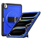 For iPad Pro 13 2024 Honeycomb Hand Grip Turntable Stand Tablet Case(Dark Blue) - 1