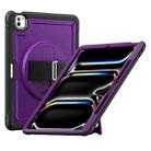 For iPad Pro 13 2024 Honeycomb Hand Grip Turntable Stand Tablet Case(Purple) - 1