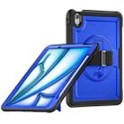 For iPad Air 11 2024 Honeycomb Hand Grip Turntable Stand Tablet Case(Dark Blue) - 1