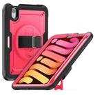 For iPad mini 2024 / mini 6 Honeycomb Hand Grip Turntable Stand Tablet Case(Rose Red) - 1