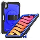 For iPad mini 2024 / mini 6 Honeycomb Hand Grip Turntable Stand Tablet Case(Dark Blue) - 1