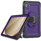 For Samsung Galaxy Tab A9 Honeycomb Hand Grip Turntable Stand Tablet Case(Purple) - 1