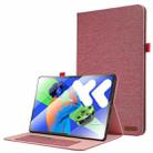 For Lenovo Xiaoxin Pad Pro 12.7 2025 Fabric Leather Tablet Case(Pink) - 1