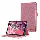 For Lenovo Legion Y700 Gen 4 2025 Fabric Texture Horizontal Flip Leather Tablet Case(Pink) - 1