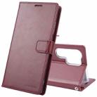 For Samsung Galaxy S24 Ultra 5G GOOSPERY BLUE MOON Crazy Horse Texture Leather Phone Case(Wine Red) - 1