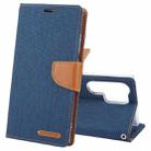 For Samsung Galaxy S24 Ultra 5G GOOSPERY CANVAS DIARY Fabric Texture Flip Leather Phone Case(Navy Blue) - 1