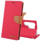 For Samsung Galaxy S24 Ultra 5G GOOSPERY CANVAS DIARY Fabric Texture Flip Leather Phone Case(Red) - 1