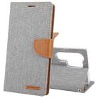 For Samsung Galaxy S24 Ultra 5G GOOSPERY CANVAS DIARY Fabric Texture Flip Leather Phone Case(Grey) - 1