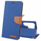 For Samsung Galaxy S24 Ultra 5G GOOSPERY CANVAS DIARY Fabric Texture Flip Leather Phone Case(Blue) - 1