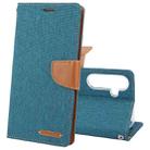 For Samsung Galaxy S24+ 5G GOOSPERY CANVAS DIARY Fabric Texture Flip Leather Phone Case(Green) - 1