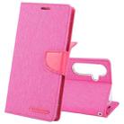 For Samsung Galaxy S24 5G GOOSPERY CANVAS DIARY Fabric Texture Flip Leather Phone Case(Rose Red) - 1