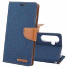 For Samsung Galaxy S24 5G GOOSPERY CANVAS DIARY Fabric Texture Flip Leather Phone Case(Navy Blue) - 1