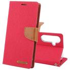 For Samsung Galaxy S24 5G GOOSPERY CANVAS DIARY Fabric Texture Flip Leather Phone Case(Red) - 1