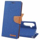For Samsung Galaxy S24 5G GOOSPERY CANVAS DIARY Fabric Texture Flip Leather Phone Case(Blue) - 1