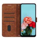 For Motorola Moto G34 5G Skin Feel Stripe Pattern Leather Phone Case with Long Lanyard(Brown) - 3